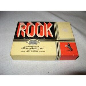Vintage Rook Card Game 1936 Parker Brothers Original Box w Catalog Instructions